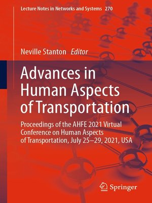 cover image of Advances in Human Aspects of Transportation